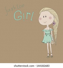 illustration of cute cartoon fashion girls eps 10