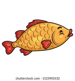 Illustration of cute cartoon fish.