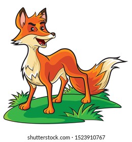 Illustration of cute cartoon fox.