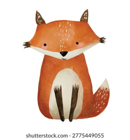 Illustration cute cartoon fox