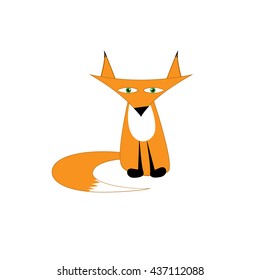 Illustration of cute cartoon fox