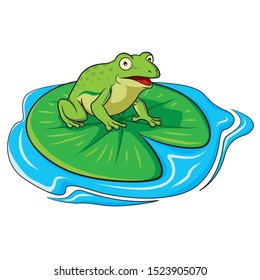 Illustration of cute cartoon frog.