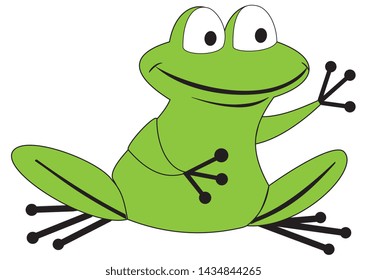 Illustration of a cute cartoon frog isolated on a white background
