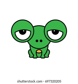 An illustration of a cute cartoon frog mascot character