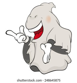 Illustration of a cute cartoon ghost 