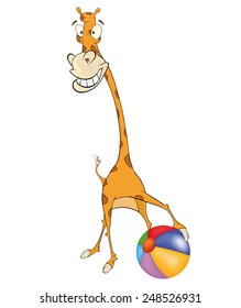 Illustration of a cute cartoon giraffe