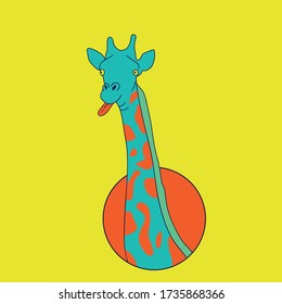 Illustration of cute cartoon giraffe vector
