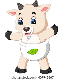 illustration of Cute cartoon goat