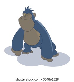 Illustration of cute cartoon gorilla