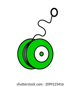 illustration of cute cartoon green yo-yo