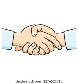 Illustration of cute cartoon handshake.