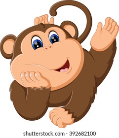 illustration of cute Cartoon monkey