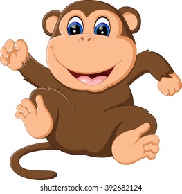 illustration of cute Cartoon monkey