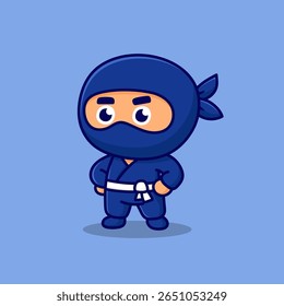 illustration of cute cartoon ninja simple design