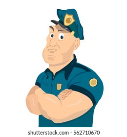 illustration of a cute cartoon policeman
