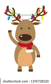Illustration of a cute cartoon Reindeer 