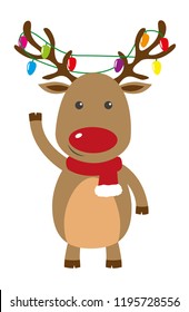Illustration of a cute cartoon Reindeer 