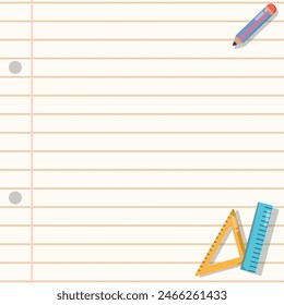 Illustration of cute cartoon school math for template or memo