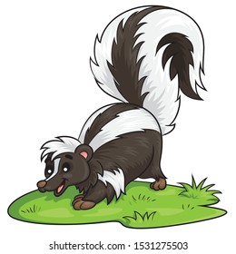 Illustration of cute cartoon skunk.