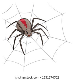 Illustration of cute cartoon spider.
