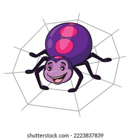 Illustration of cute cartoon of spider.