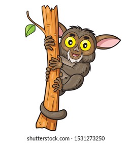 Illustration of cute cartoon tarsius.