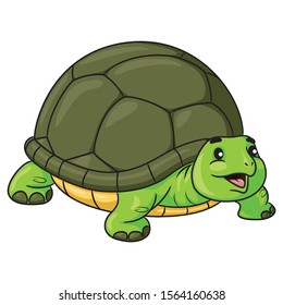 Illustration of cute cartoon turtle.