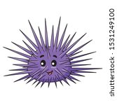 Illustration of cute cartoon urchin.