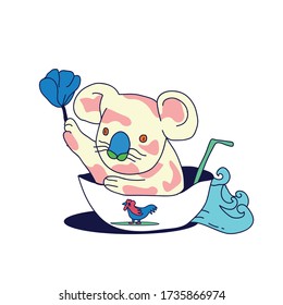 Illustration of cute cartoon vector koala
