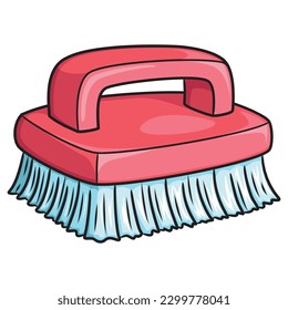 Illustration of cute cartoon washing brush.