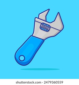 illustration cute cartoon wrench vector design.