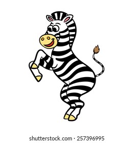 Illustration of cute cartoon zebra.