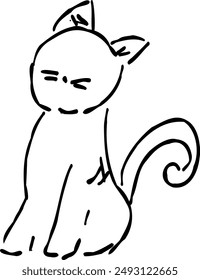 Illustration of a cute cat.