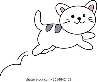 Ilustración de un lindo gato en acción