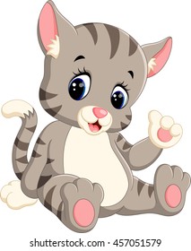 illustration of cute cat cartoon