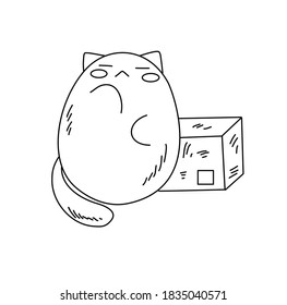 Illustration of cute cat with doodle