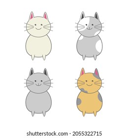 illustration of cute cat expression crouching, good for graphic design