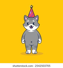illustration of a cute cat for icon and mascot