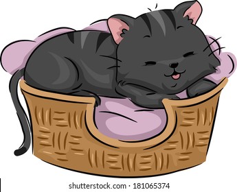 Cat In Bed Cartoon