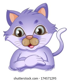 Illustration of a cute cat on a white background
