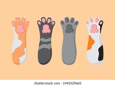 An illustration of cute cat paw sets