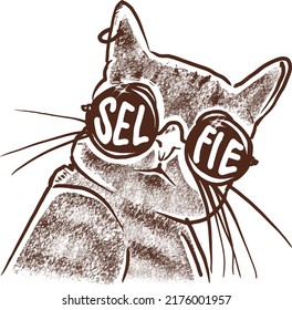 Illustration einer süßen Katze, die eine Sonnenbrille trägt.
geeignet für Katzen-Liebhaber, auf einem T-Shirt oder Aufkleber bedruckt