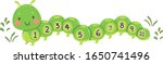 Illustration of a Cute Caterpillar Mascot with Numbers One to Ten
