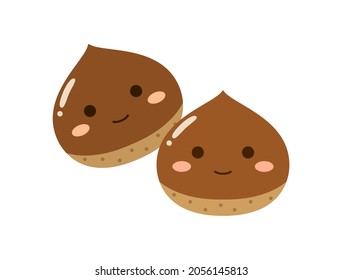 It is an illustration of a cute character chestnut.