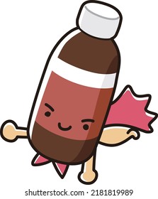 Illustration of cute character of energy drink