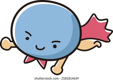 Illustration of a cute character with a round face