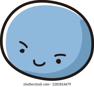 Illustration of a cute character with a round face