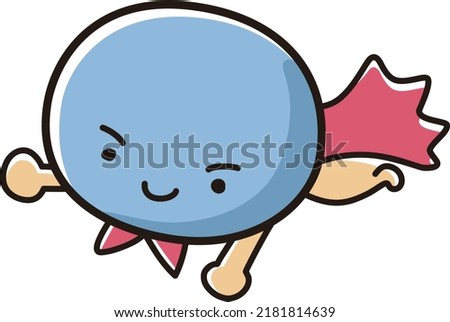 Illustration of a cute character with a round face