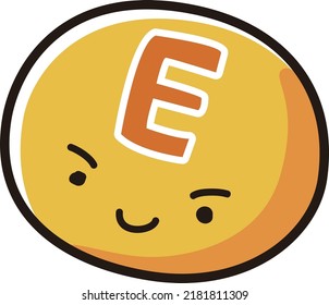 Illustration of a cute character of Vitamin E
