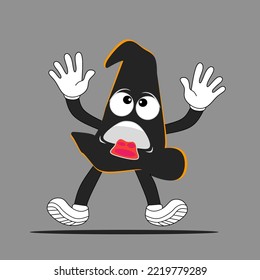 illustration of cute character witch hat in dark color perfect for Halloween